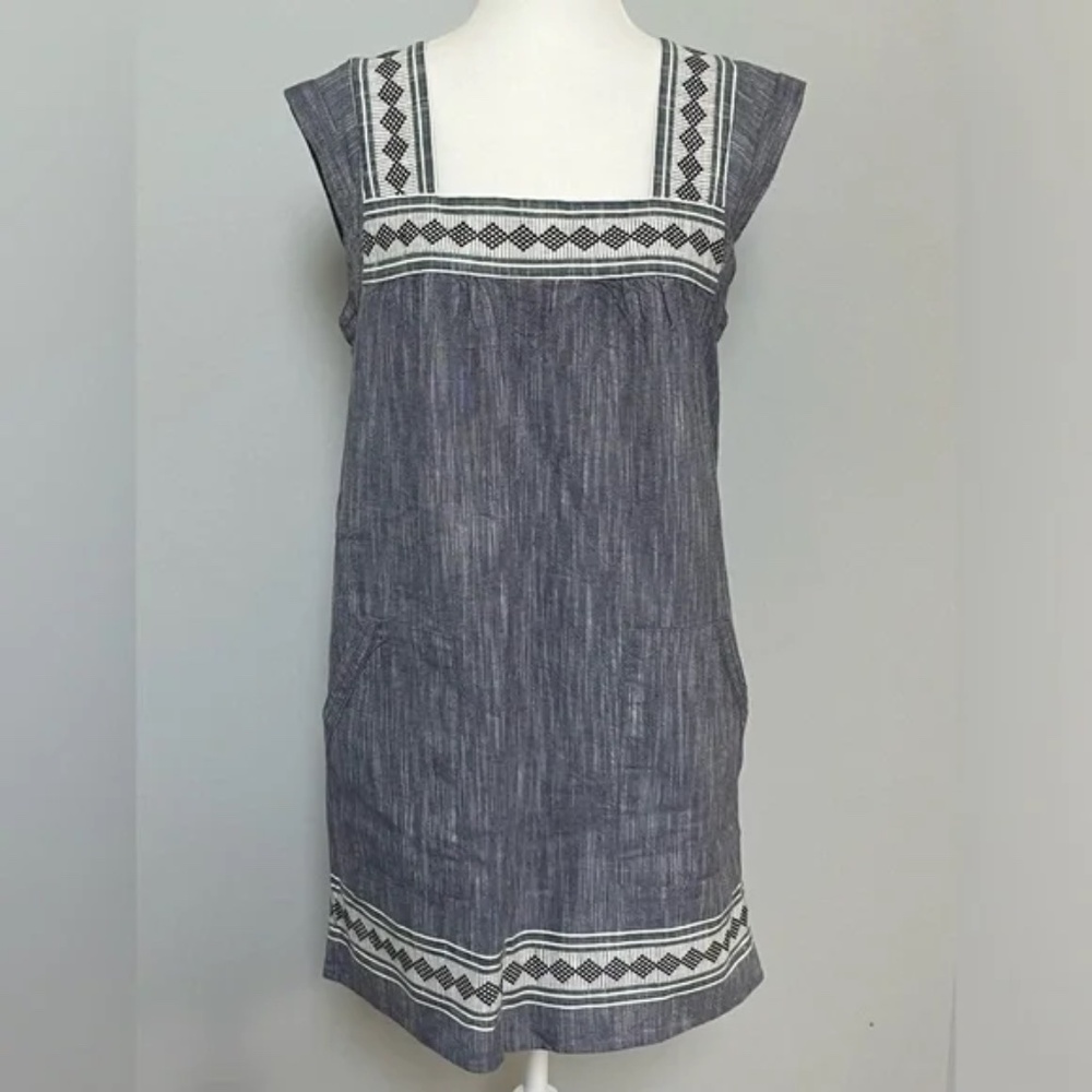 NWT Faherty Women’s Size XS Hailee Mini Dress Organic Cotton Navy Jacquard